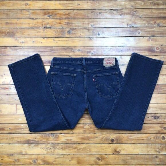 Men LEVIS 514 jeans 36 Style slim straight stretchy dark blue denim denim casual - Picture 5 of 12